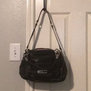 Black Coach handbag with detachable shoulder strap